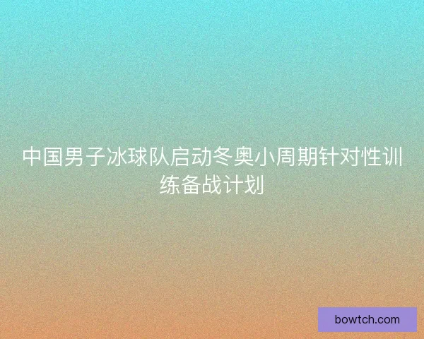 中国男子冰球队启动冬奥小周期针对性训练备战计划